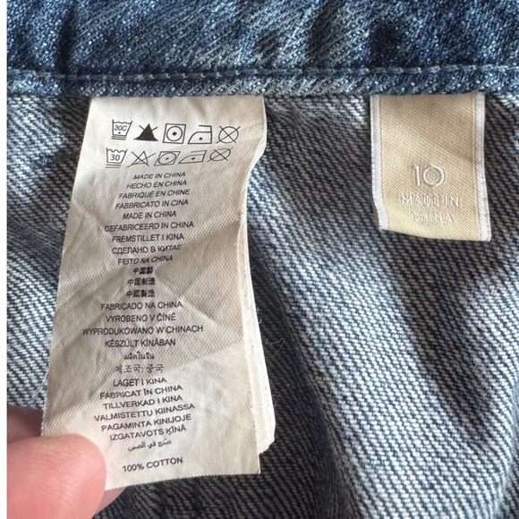 Michael Kors Denim Cargo‎ Mini Skirt Distressed Frayed Hem Women's Size 10 - Picture 6 of 9